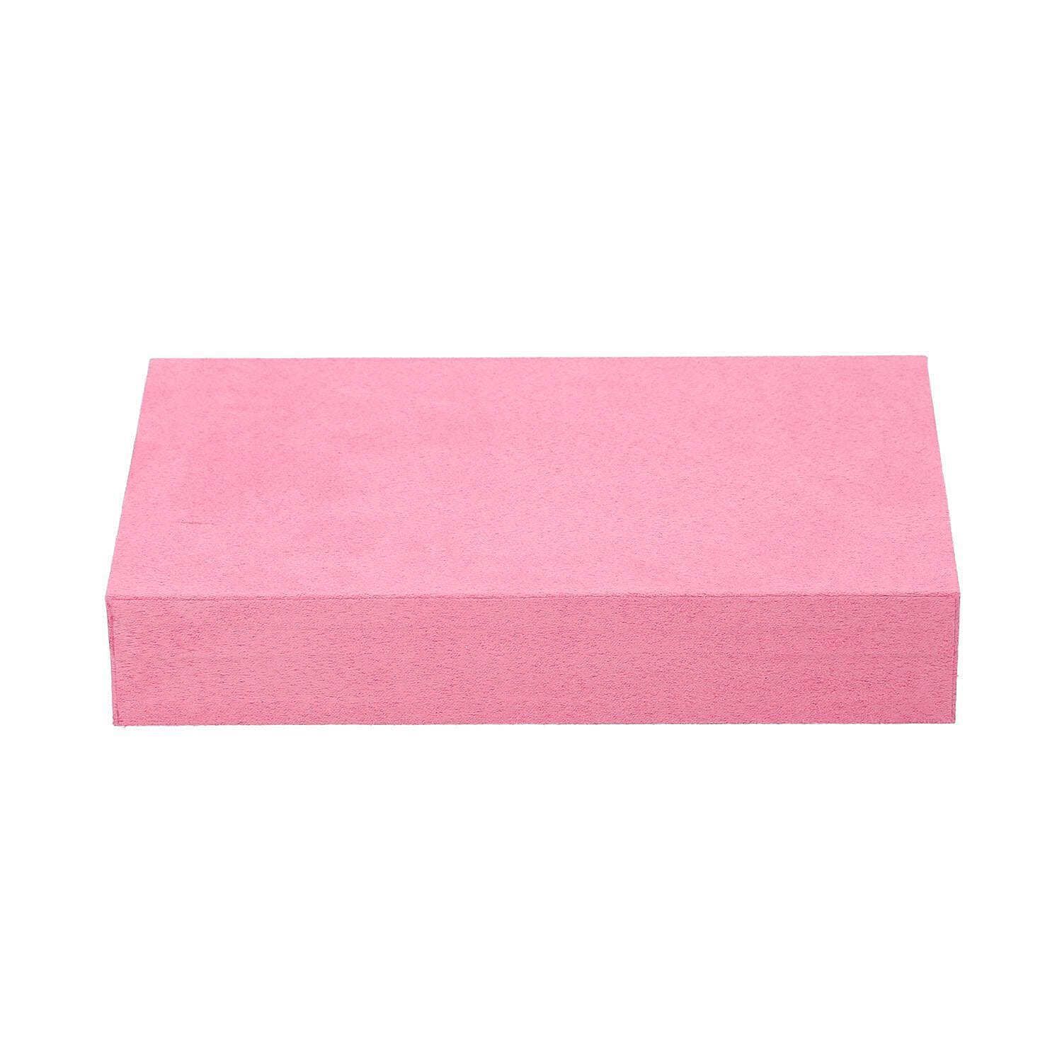 DOD-Luxurious Velvet Anti-Tarnish Jewelry Organizer Box - Pink