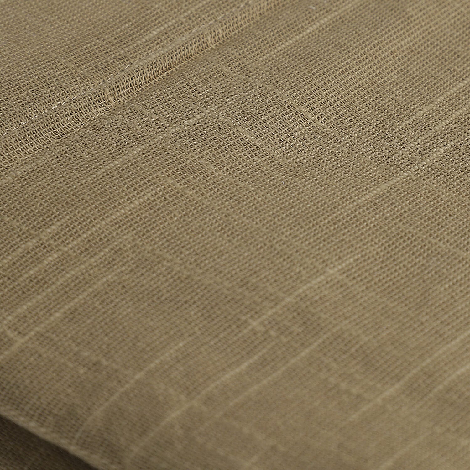 Set of 2 - 100% Cotton Textured Slub  Curtain with Eyelets (Size 140x234cm) - Light Brown