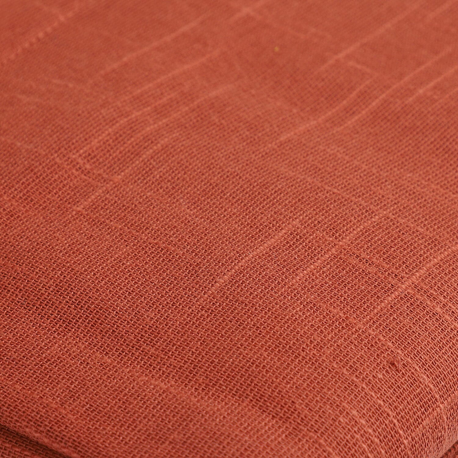 Set of 2 - 100% Cotton Textured Slub Curtain with Eyelets (Size 140x234cm) - Terracotta (55X92 inch)