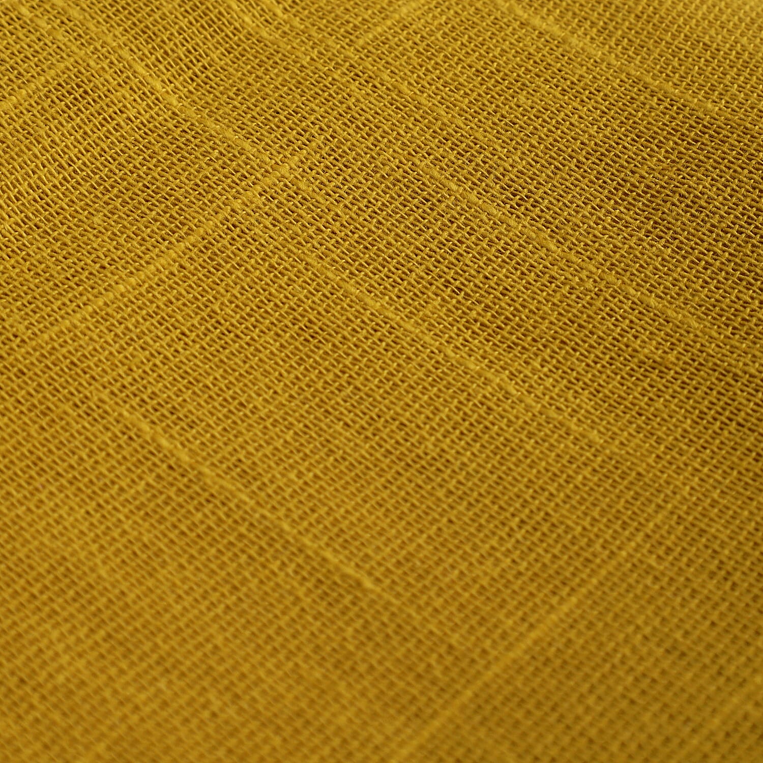 Set of 2 - 100% Cotton Textured Slub  Curtain with Eyelets (Size 140x234cm) - Mustard  (55X92 inch)