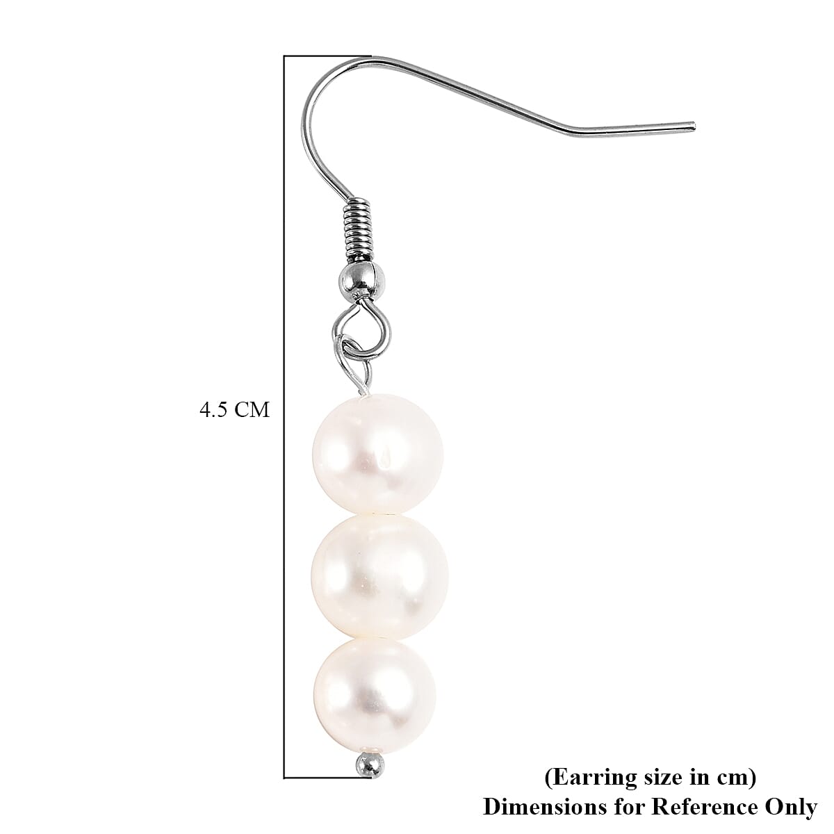 Freshwater Pearl  Fish Hook Earrings in Stainless Steel  20.00  Ct.