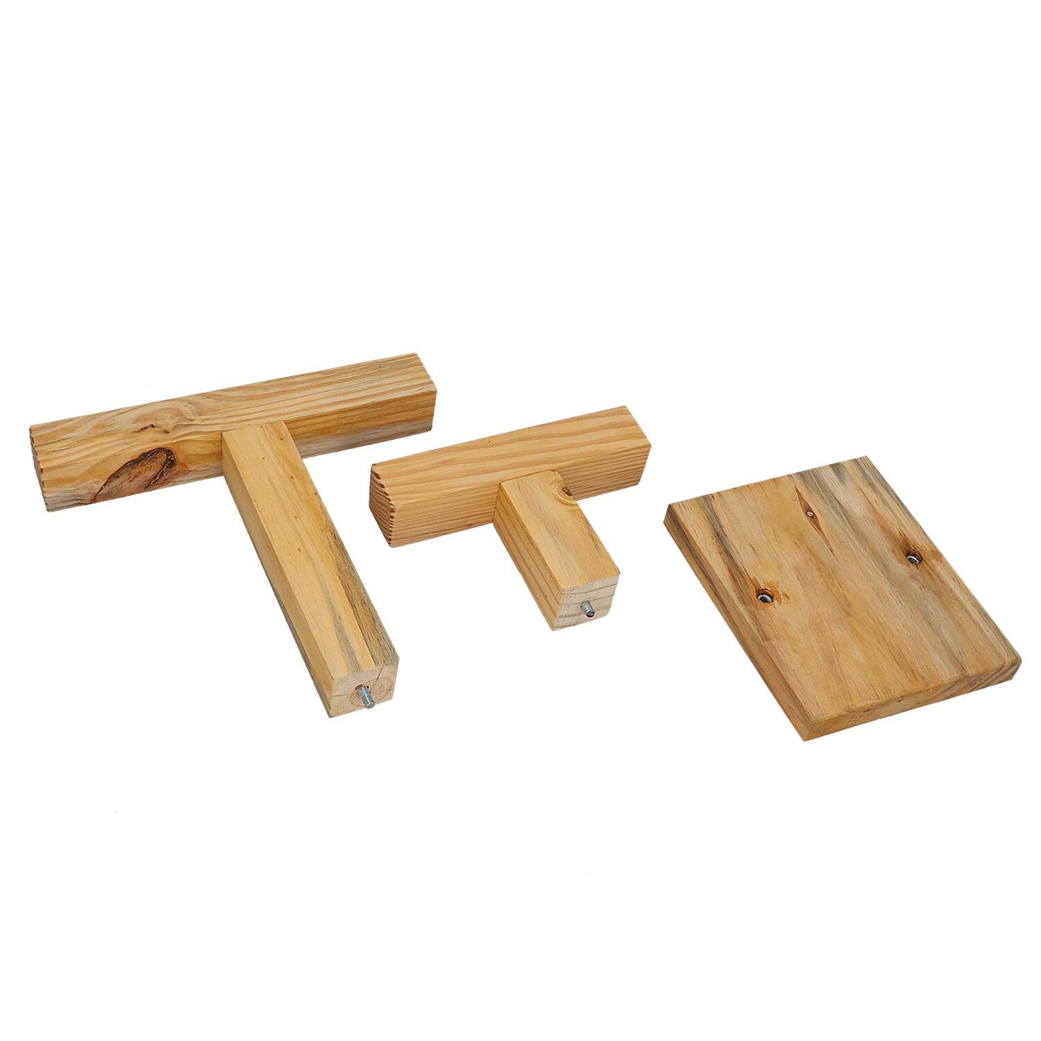 2 Tier T- Bar Wooden Watch Stand (Size 18x15 Cm) - Pine