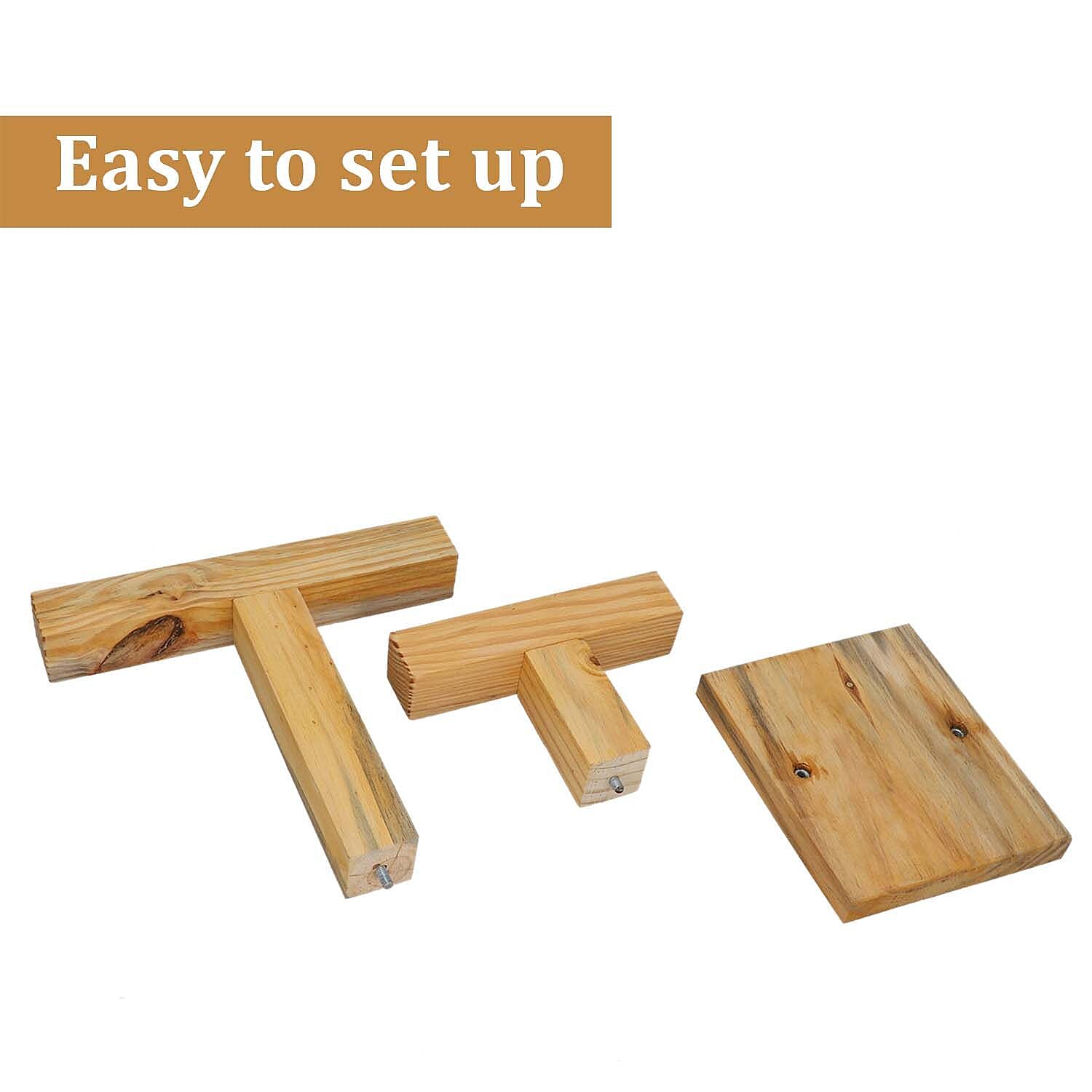 2 Tier T- Bar Wooden Watch Stand (Size 18x15 Cm) - Pine