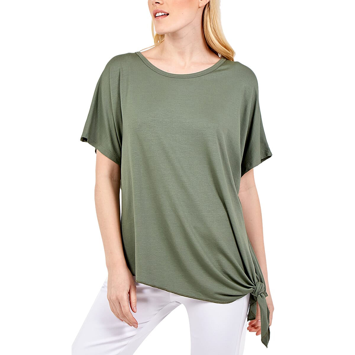 NOVA of London Black Scoop Neck Side Tie Top ( size up to 20 )