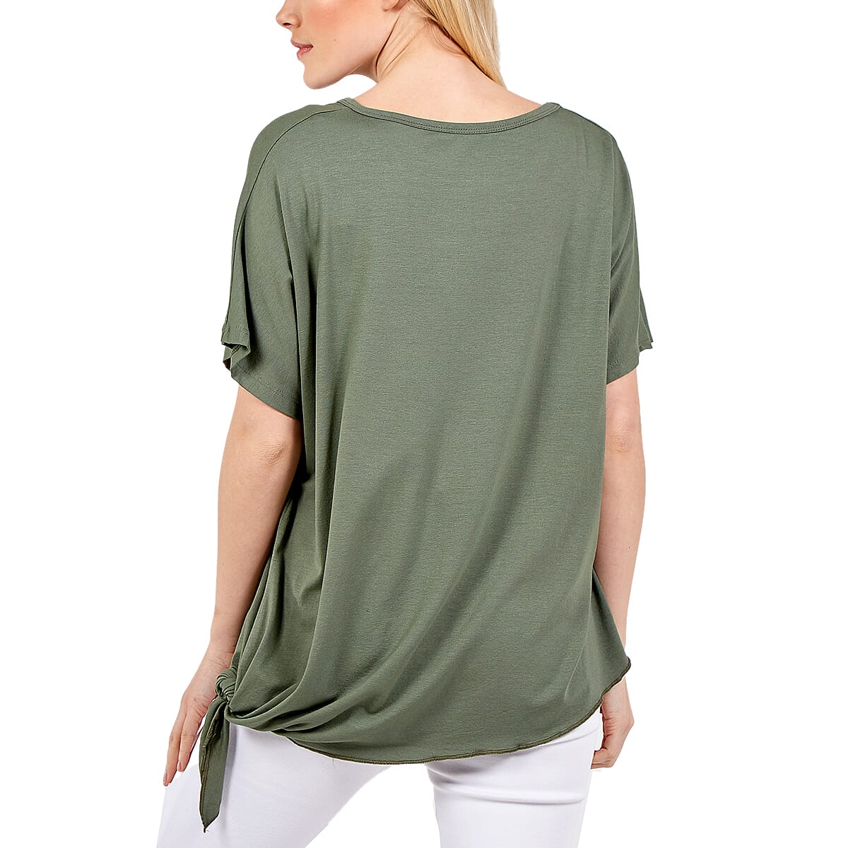 NOVA of London Black Scoop Neck Side Tie Top ( size up to 20 )