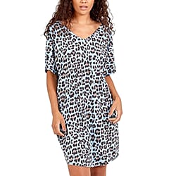 Nova of London  Leopard Print V-Neck Oversized Dress  in Blue (Length 92cm) (Size up to 20)