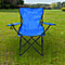 Portable Folding Camping Outdoor Chair with Mesh Cup Holder (Support upto 100Kg) (Size:80x50Cm) - Blue