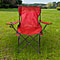 Portable Folding Camping Outdoor Chair with Mesh Cup Holder (Support upto 100Kg) (Size:80x50Cm) - Red
