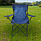 Portable Folding Camping Outdoor Chair with Mesh Cup Holder (Support upto 100Kg) (Size:80x50Cm) - Blue