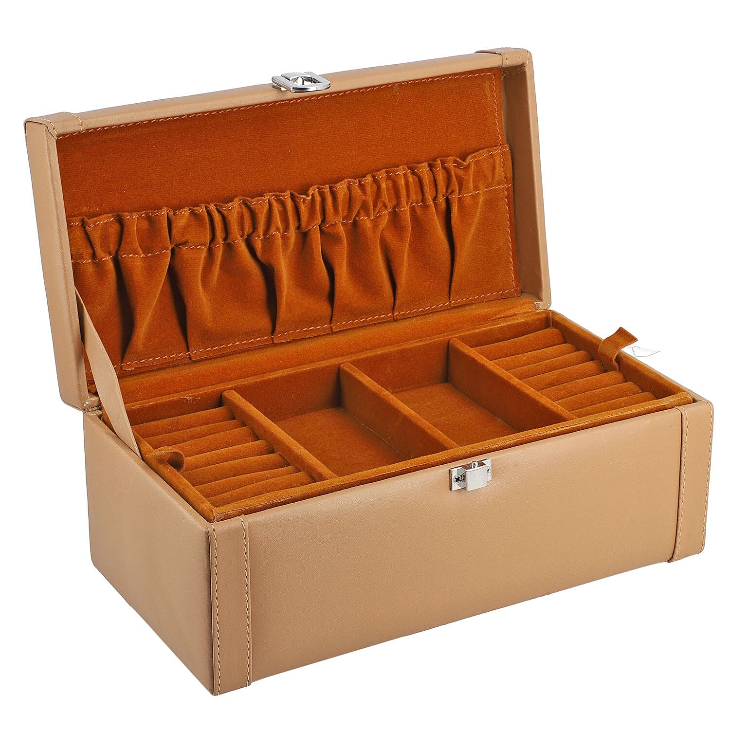 Jewellery Box with Multiple Storage Options - Beige