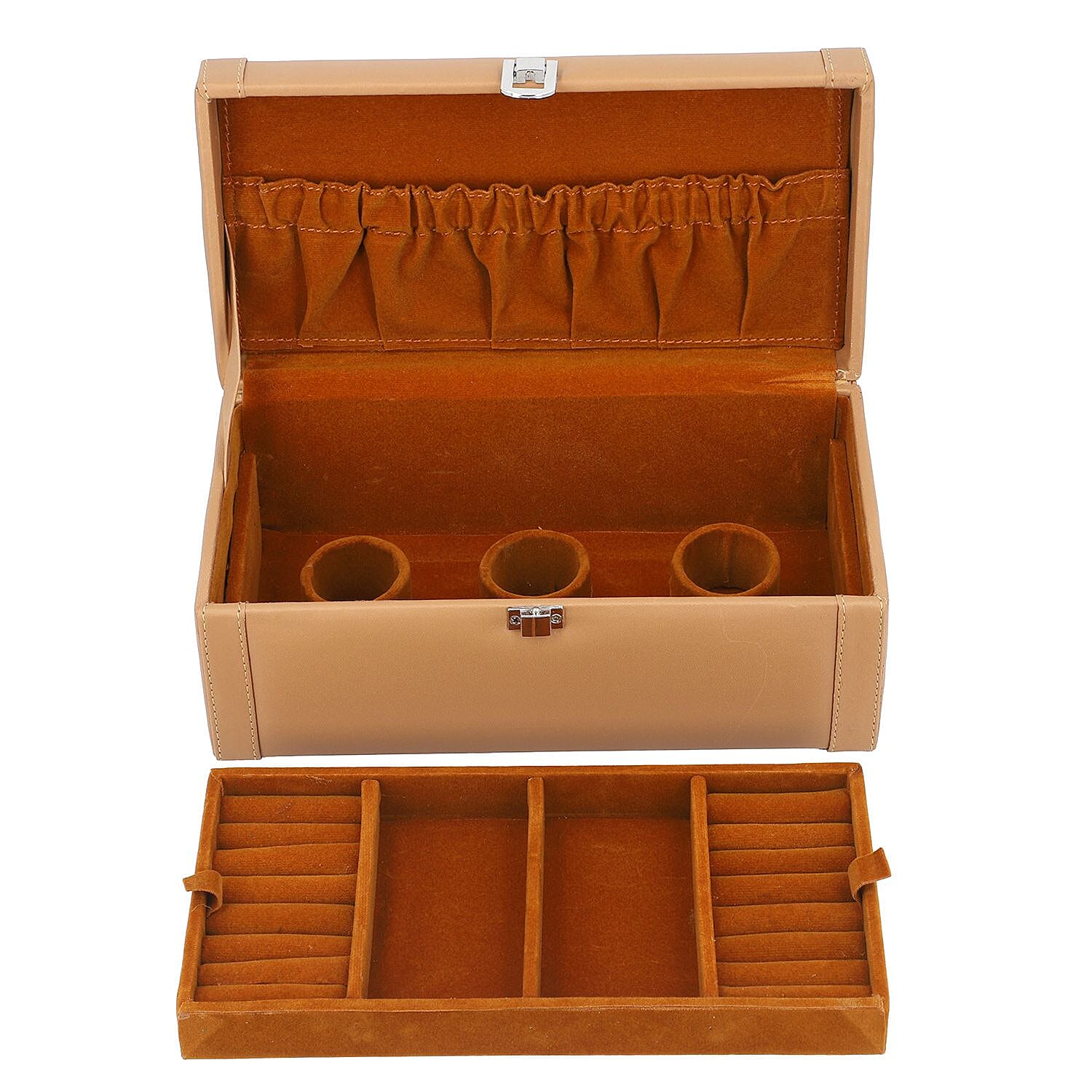 Jewellery Box with Multiple Storage Options - Beige