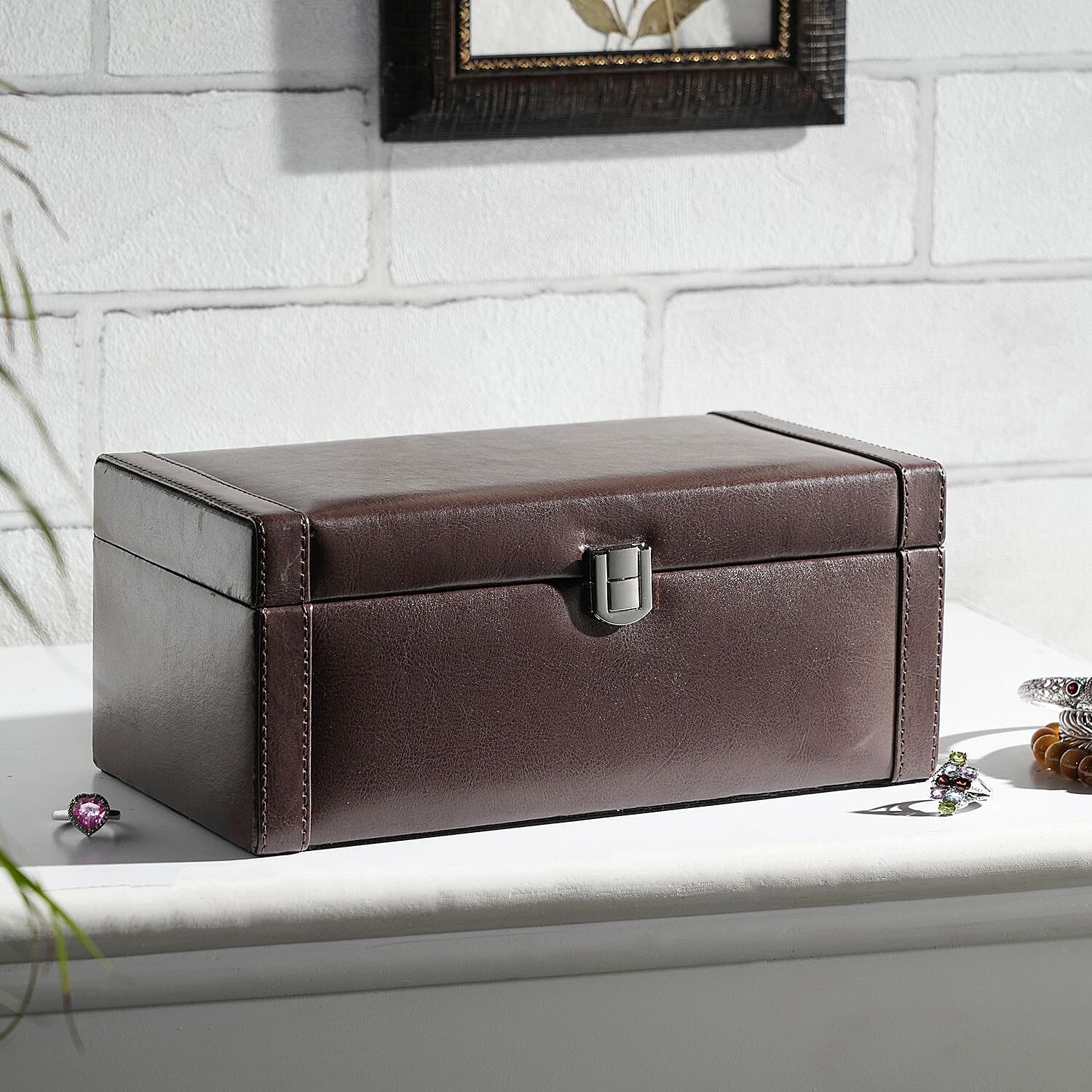 Jewellery Box with Multiple Storage Options - Brown