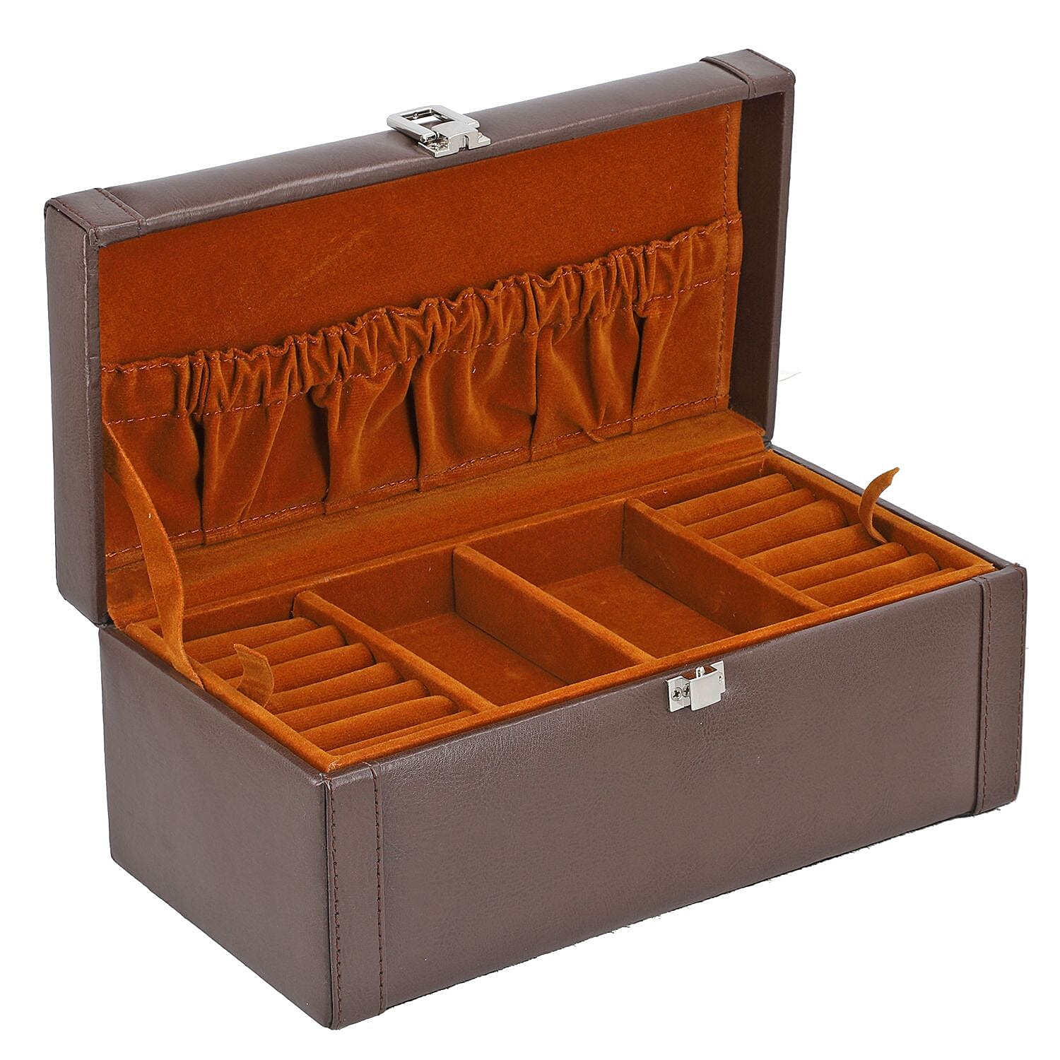 Jewellery Box with Multiple Storage Options - Brown