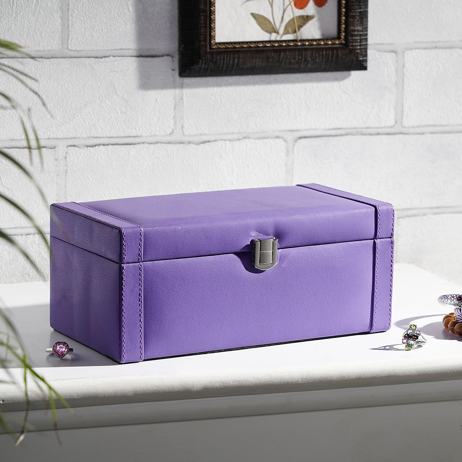 Jewellery Box with Multiple Storage Options - Purple