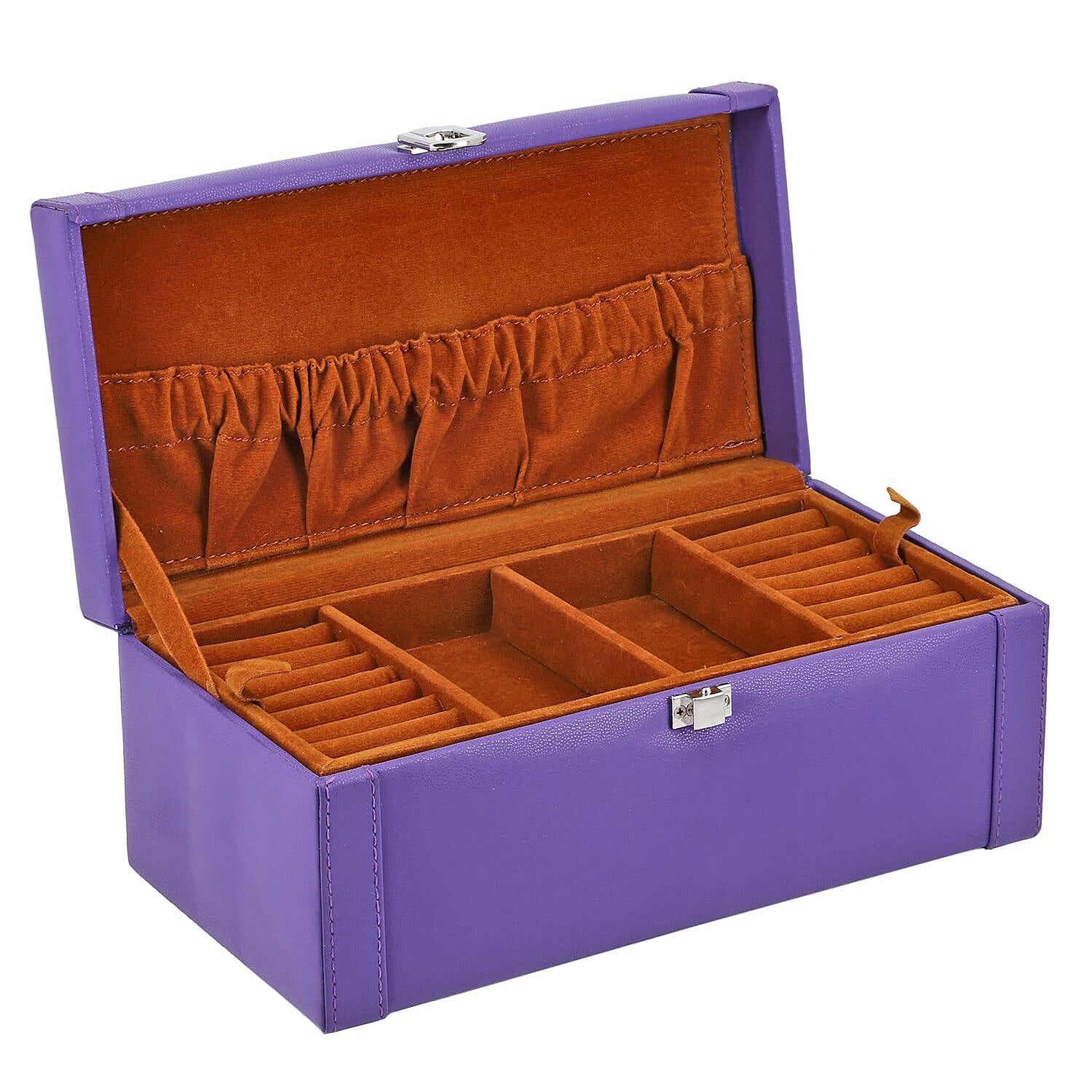 Jewellery Box with Multiple Storage Options - Purple