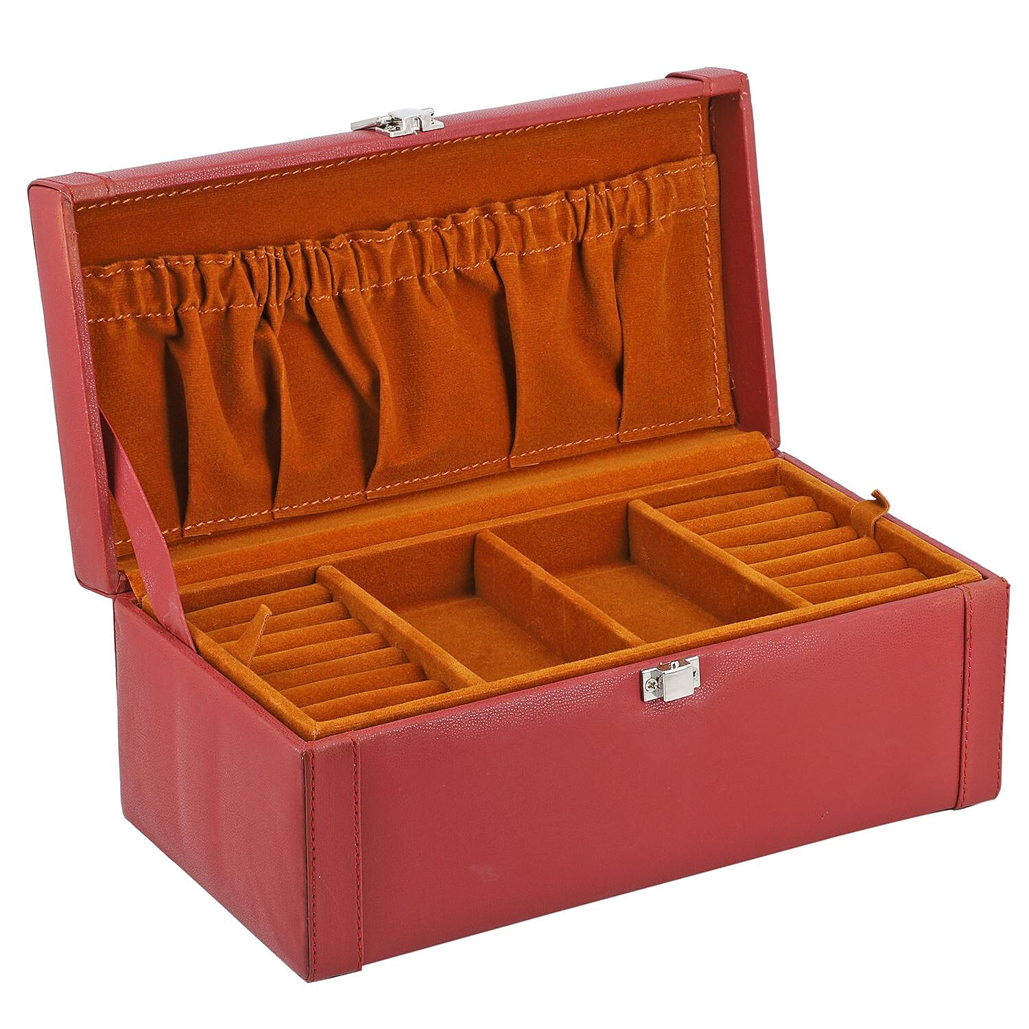 2 Tier Jewellery Box for Multiple Storage Options - Maroon