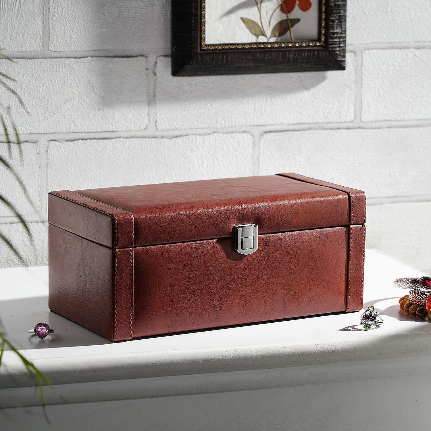 2 Tier Jewellery Box for Multiple Storage Options - Camel