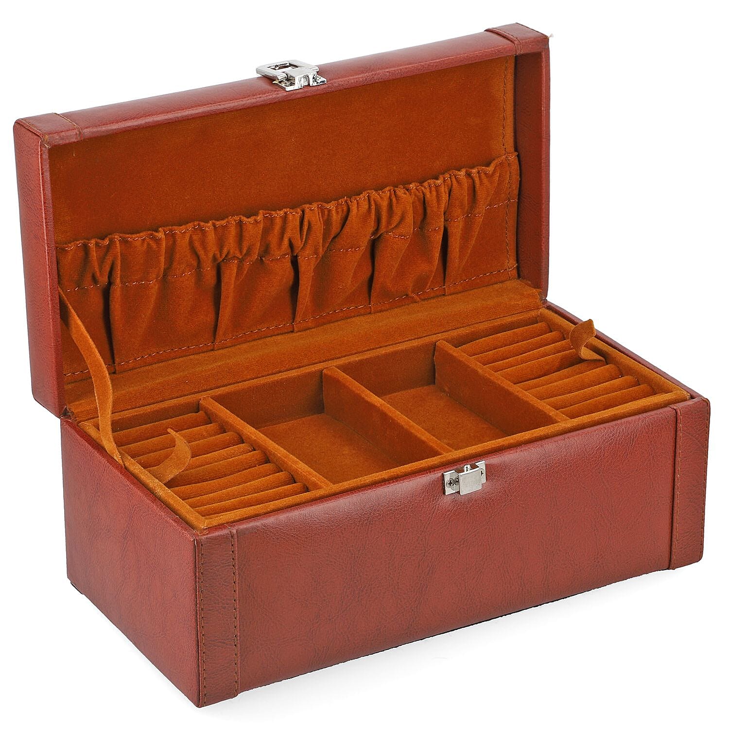 2 Tier Jewellery Box for Multiple Storage Options - Camel