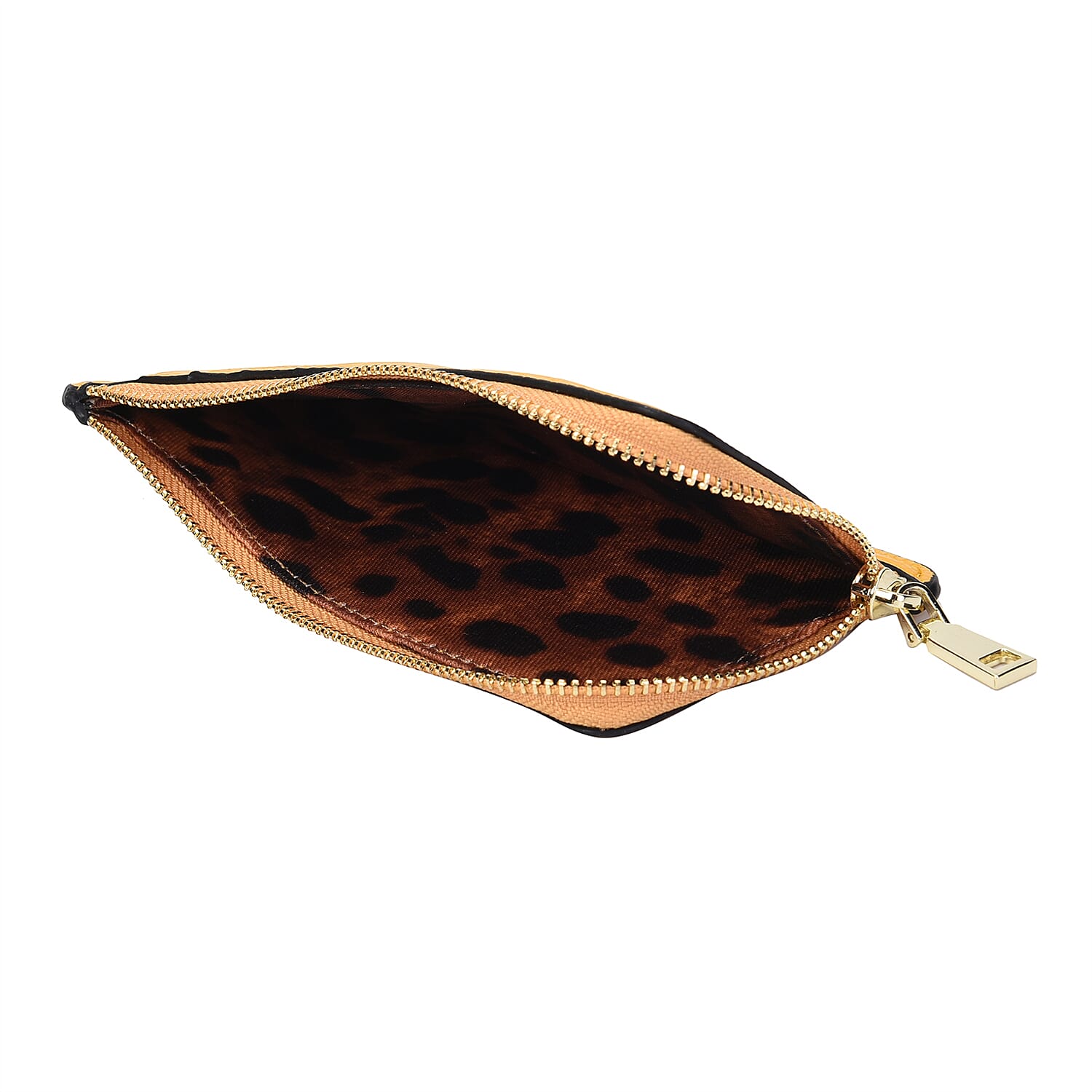 SENCILLEZ 100% Genuine Leather Multi Purpose Purse with Zipper Closure (Size 15x9 Cm) - Yellow