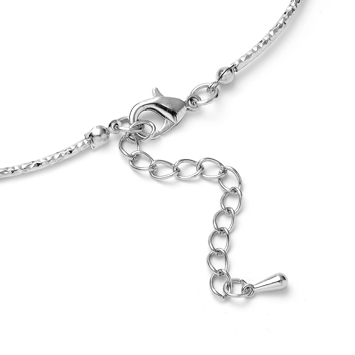 2 in 1 Charm Necklace (Size 23 with 2 inch Extender) and Bracelet (Size 7.5) in Silver Tone