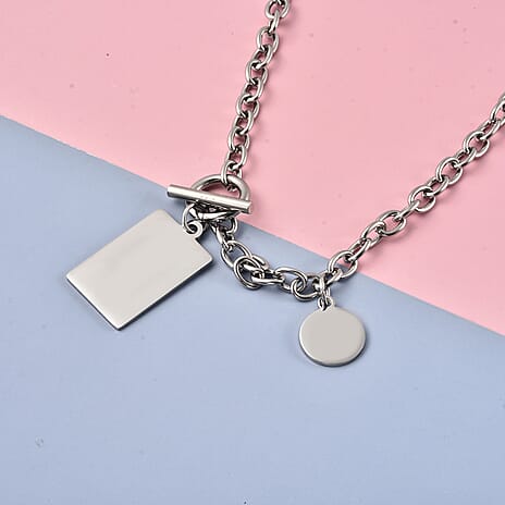 Dog Tag Pendant with Chain (Size - 21) in Stainless Steel