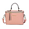 SENCILLEZ 100% Genuine Leather Convertible Bag with Detachable Strap and Zipper Closure (Size 22x10x16cm) - Pink