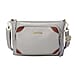 SENCILLEZ Genuine Leather Crossbody Bag with Detachable Strap and Zipper Closure - Grey