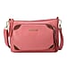 SENCILLEZ Genuine Leather Crossbody Bag with Detachable Strap and Zipper Closure - Pink