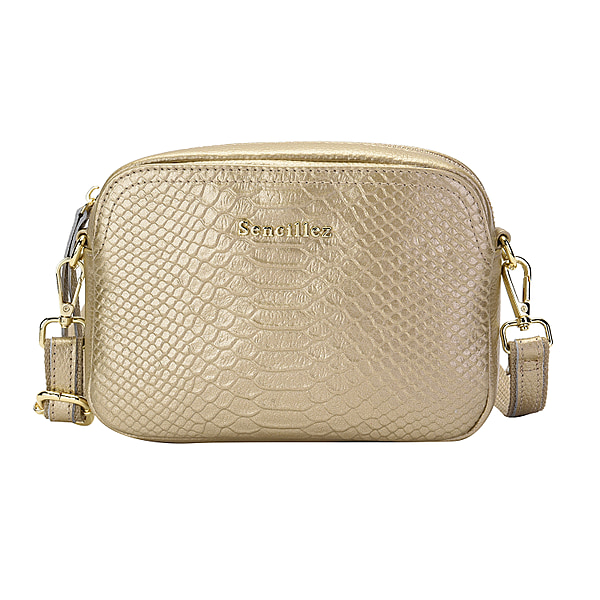 SENCILLEZ Genuine Leather Snakeskin Pattern Crossbody Bag with ...