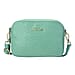 Sencillez Genuine Leather Snakeskin Pattern Crossbody Bag with Detachable Strap - Mint Green