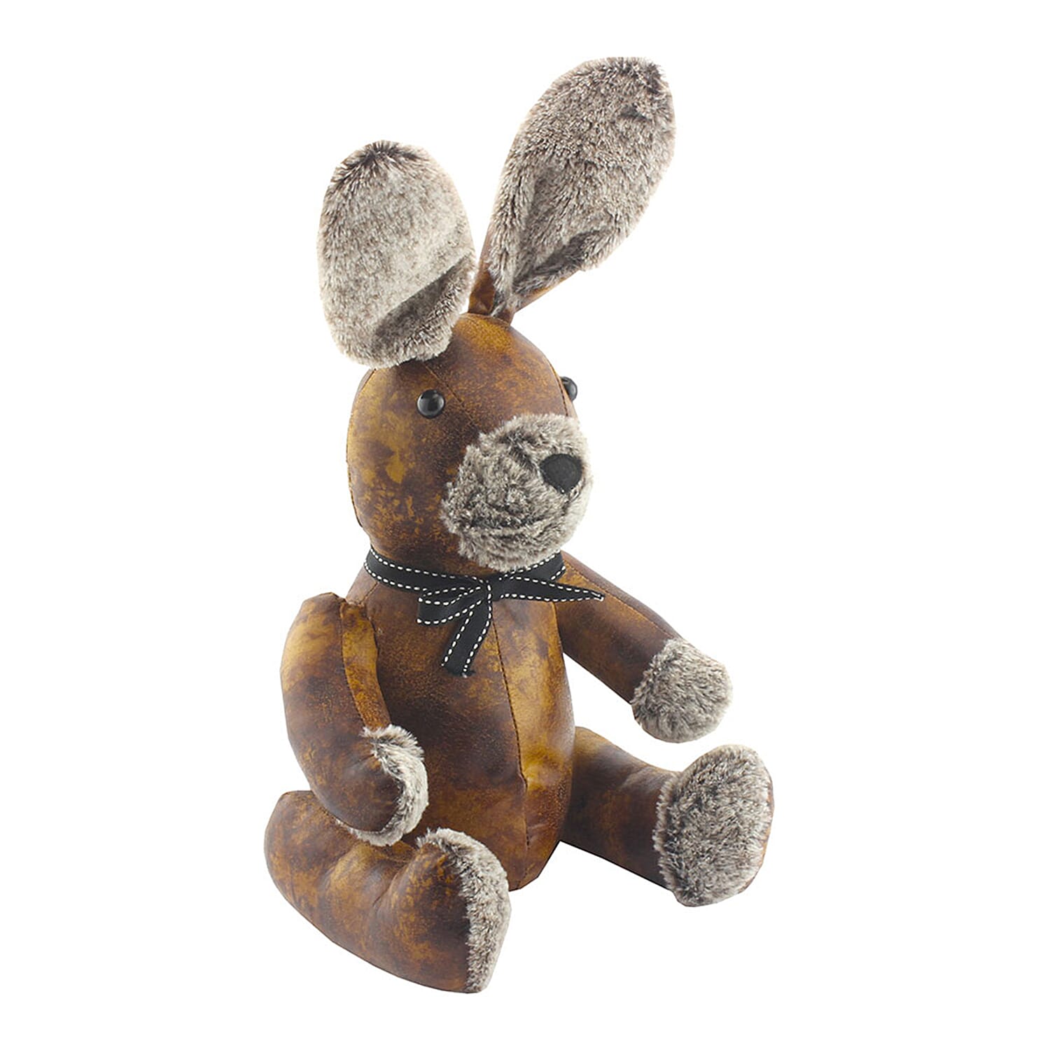 Lesser & Pavey Faux Leather Rabbit Doorstop in Brown (30 X 20 CM)