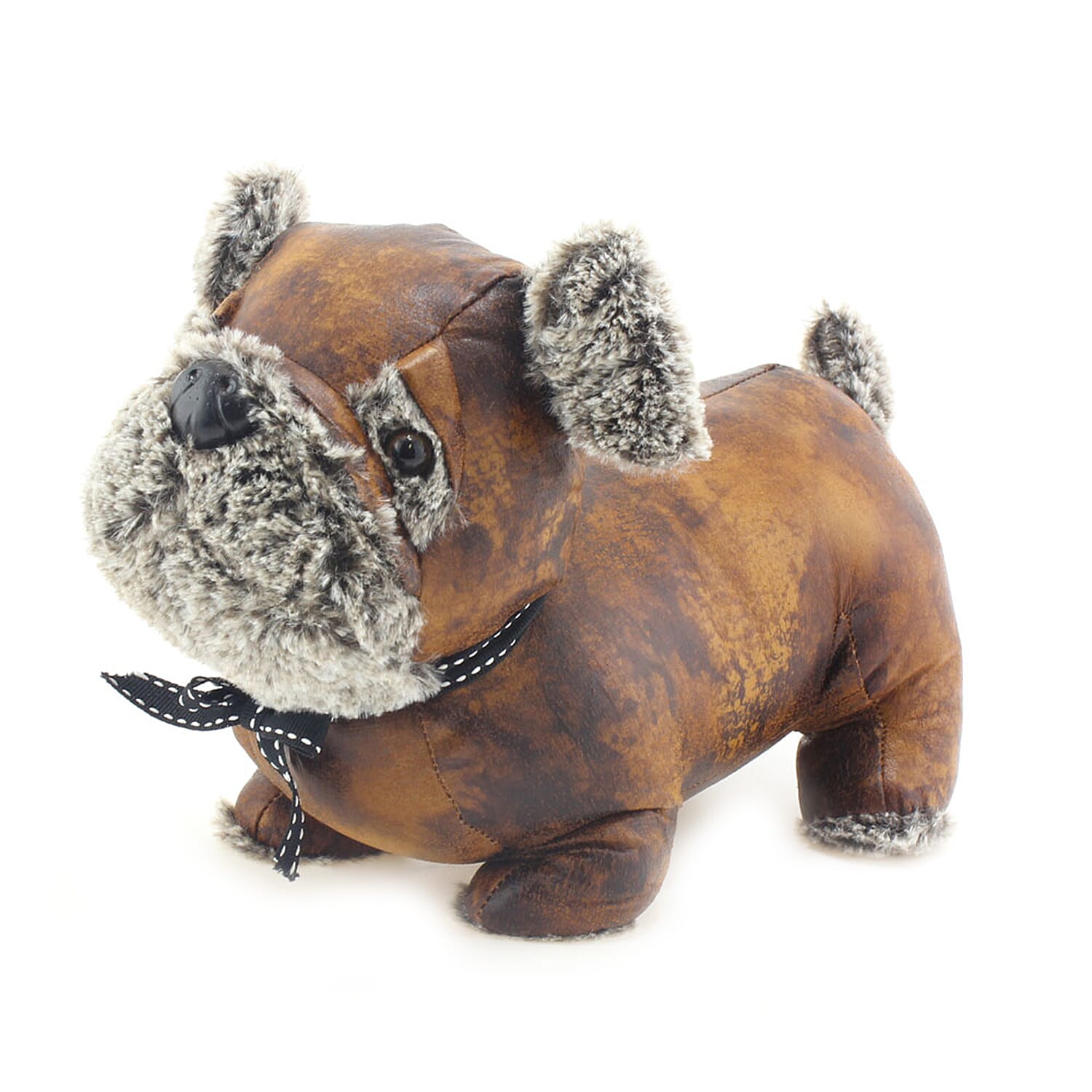 Lesser & Pavey Faux Leather Pug Doorstop in Brown (28X22X16 CM)