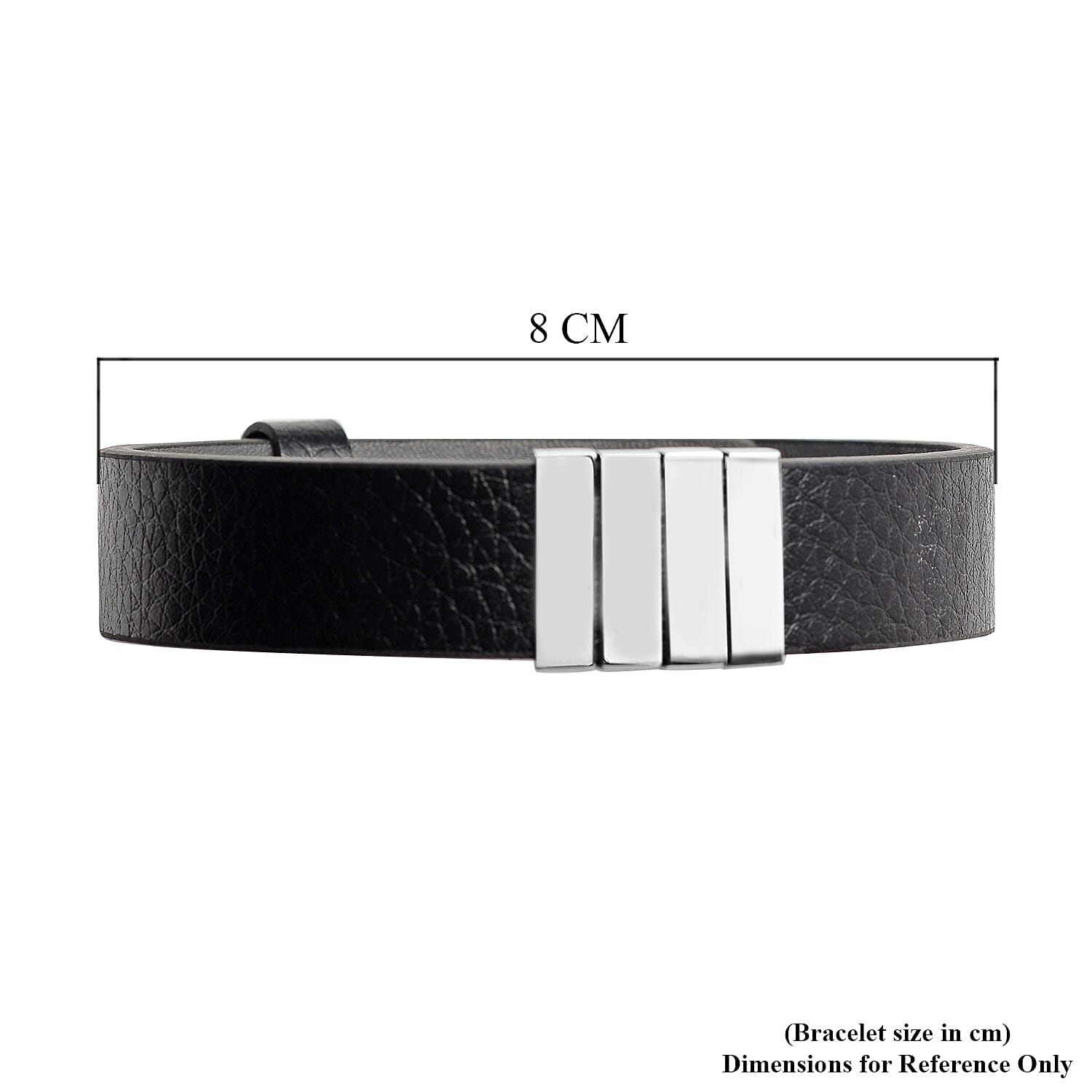Genuine Leather Bracelet (Size 7 to 10 inch) in Stainless Steel