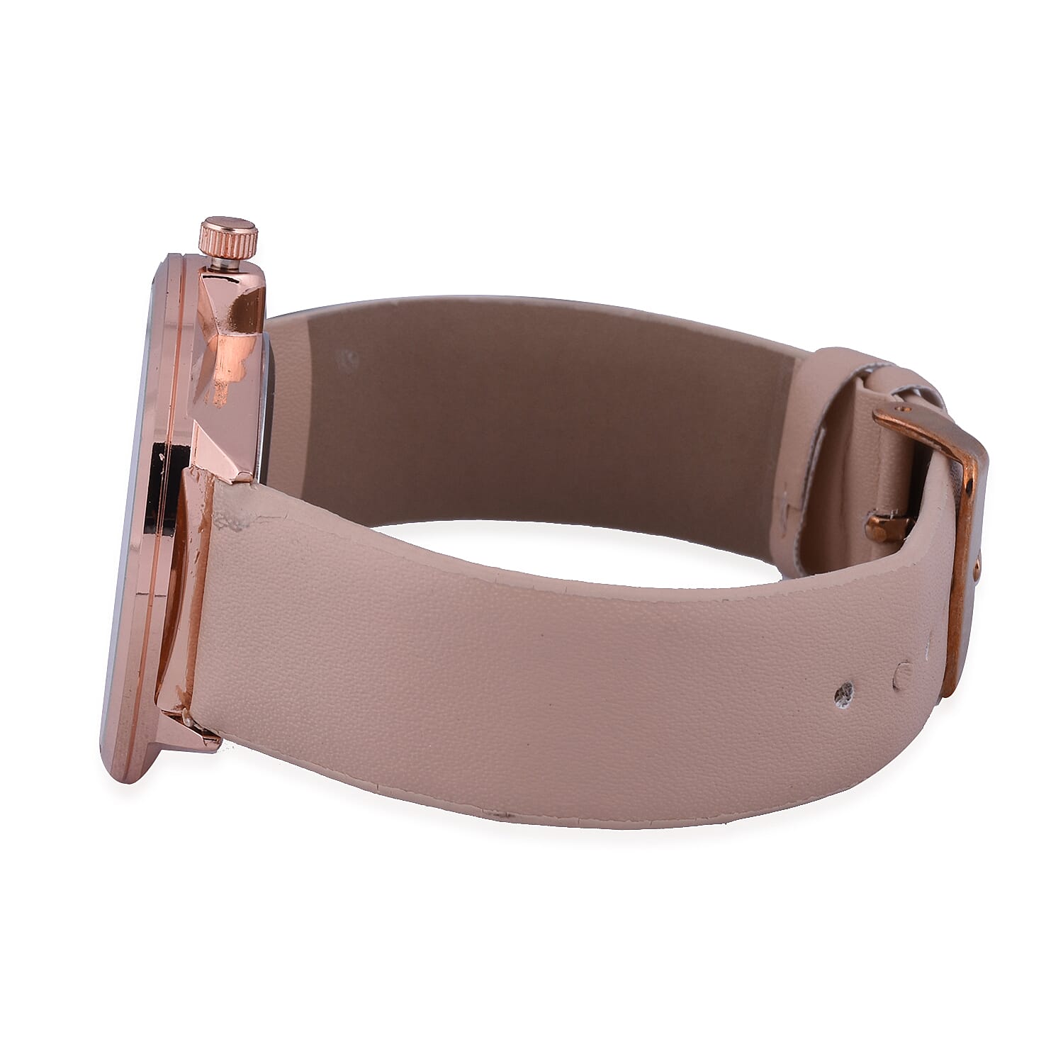 Thomas Calvi Ladies Watch with Gold Tone Case and Nude Colour Strap