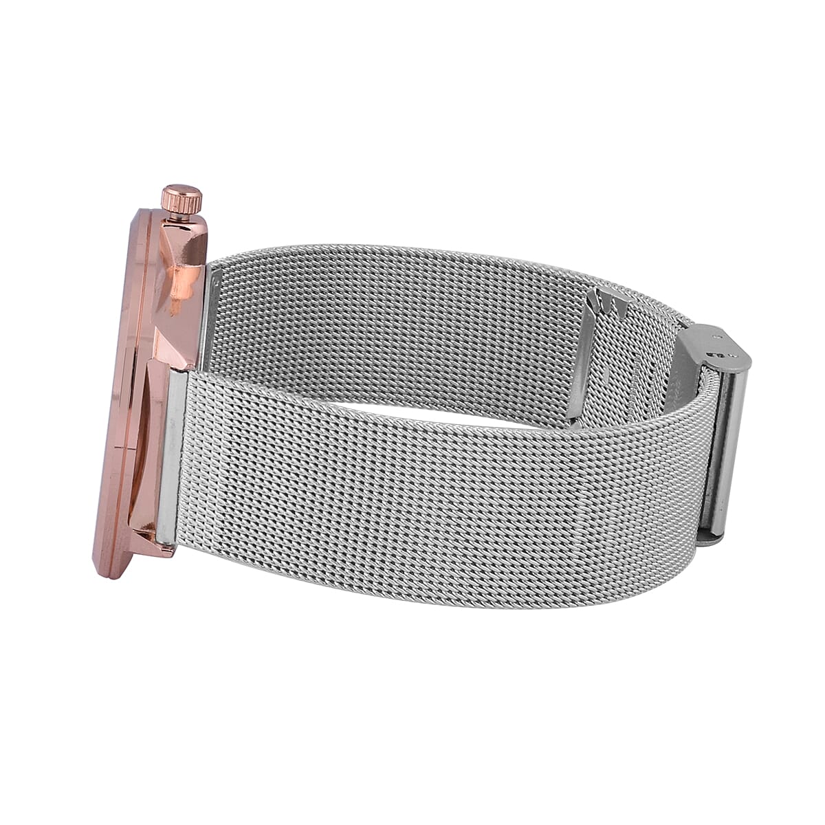 Thomas Calvi Ladies Bracelet Watch with Rose Gold Tone Case and Mesh Style Strap in Stainless Steel