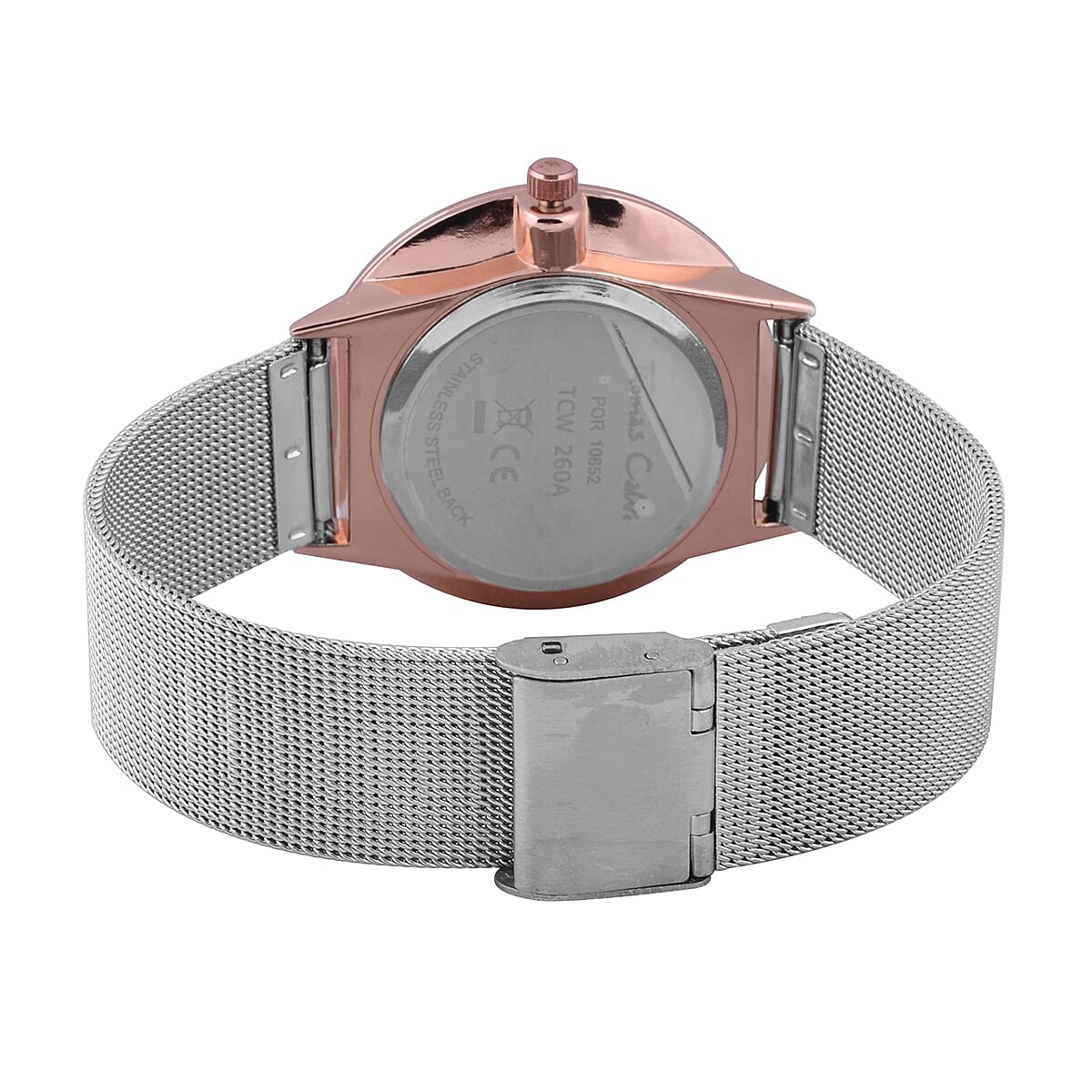 Thomas Calvi Ladies Bracelet Watch with Gold Tone Case and Mesh Style Strap in Stainless Steel - Strap up to 9in