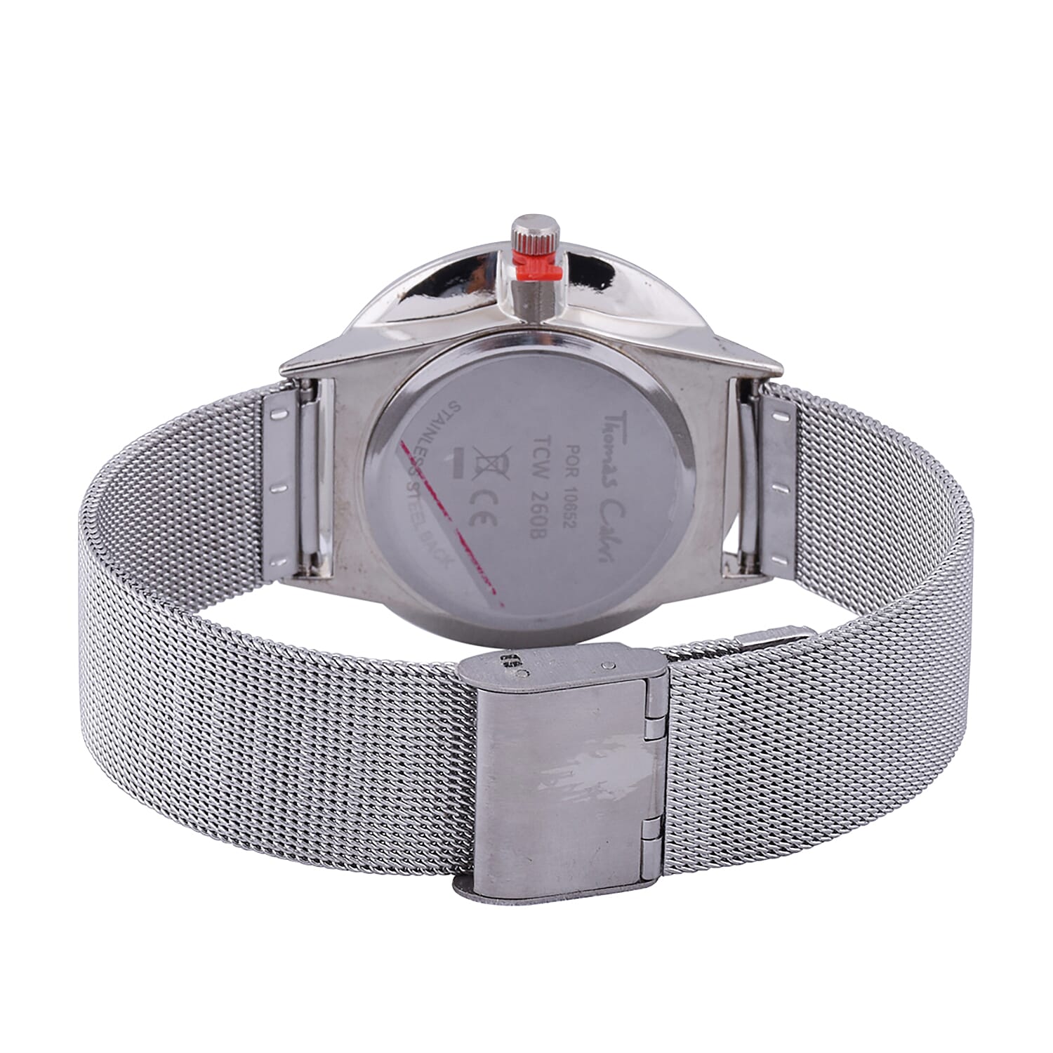 Thomas Calvi Ladies Bracelet Watch with Silver Tone Case and Mesh Style Strap in Stainless Steel  Strap up to 9in