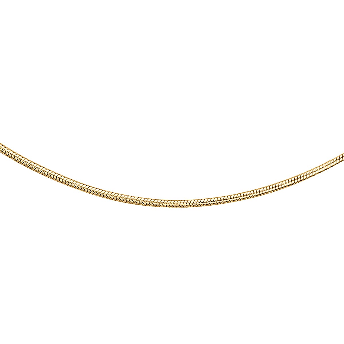 Italian Made 9K Yellow Gold Snake Necklace (Size - 20)