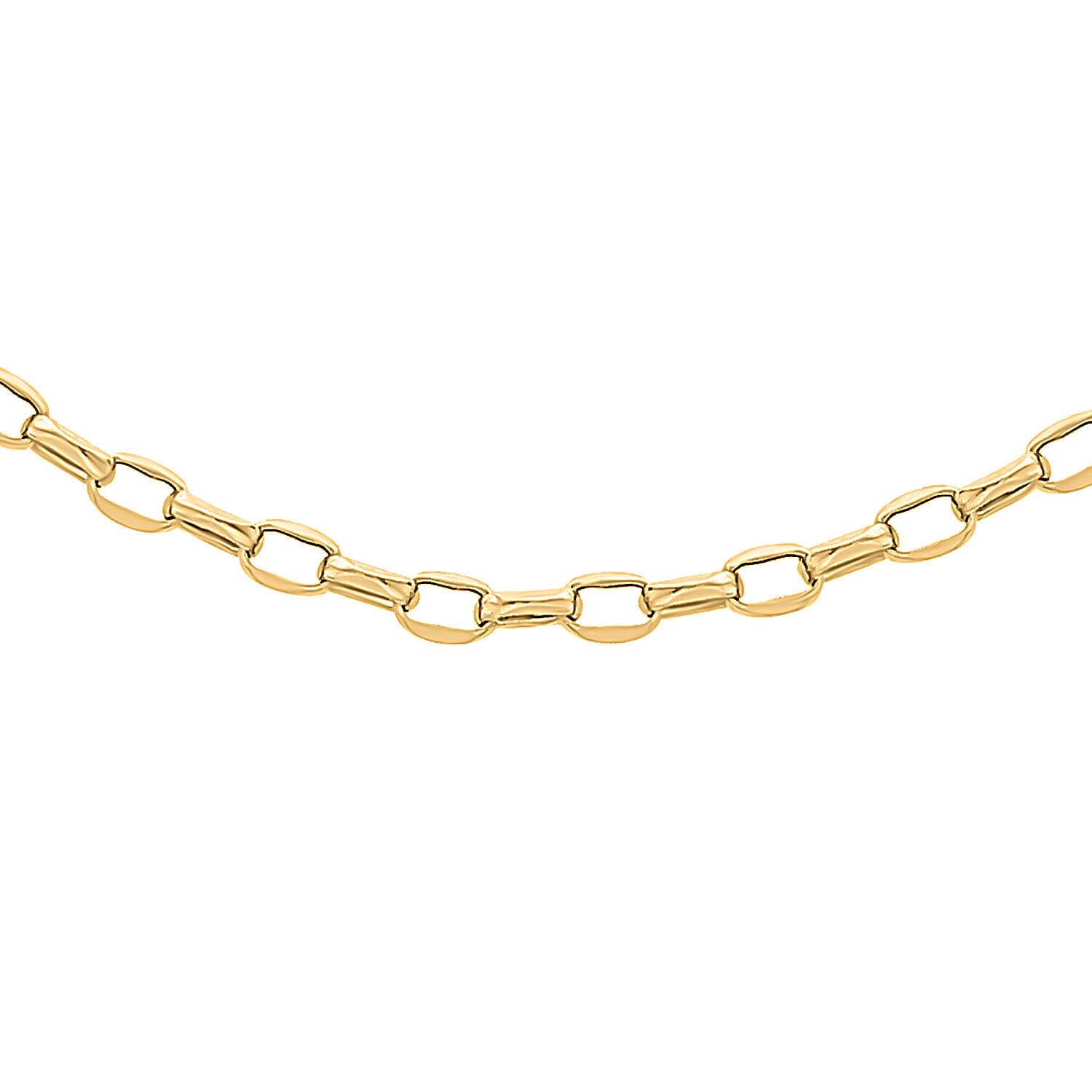 One Time Close Out- 9K Yellow Gold Oval Belcher Necklace (Size 20)
