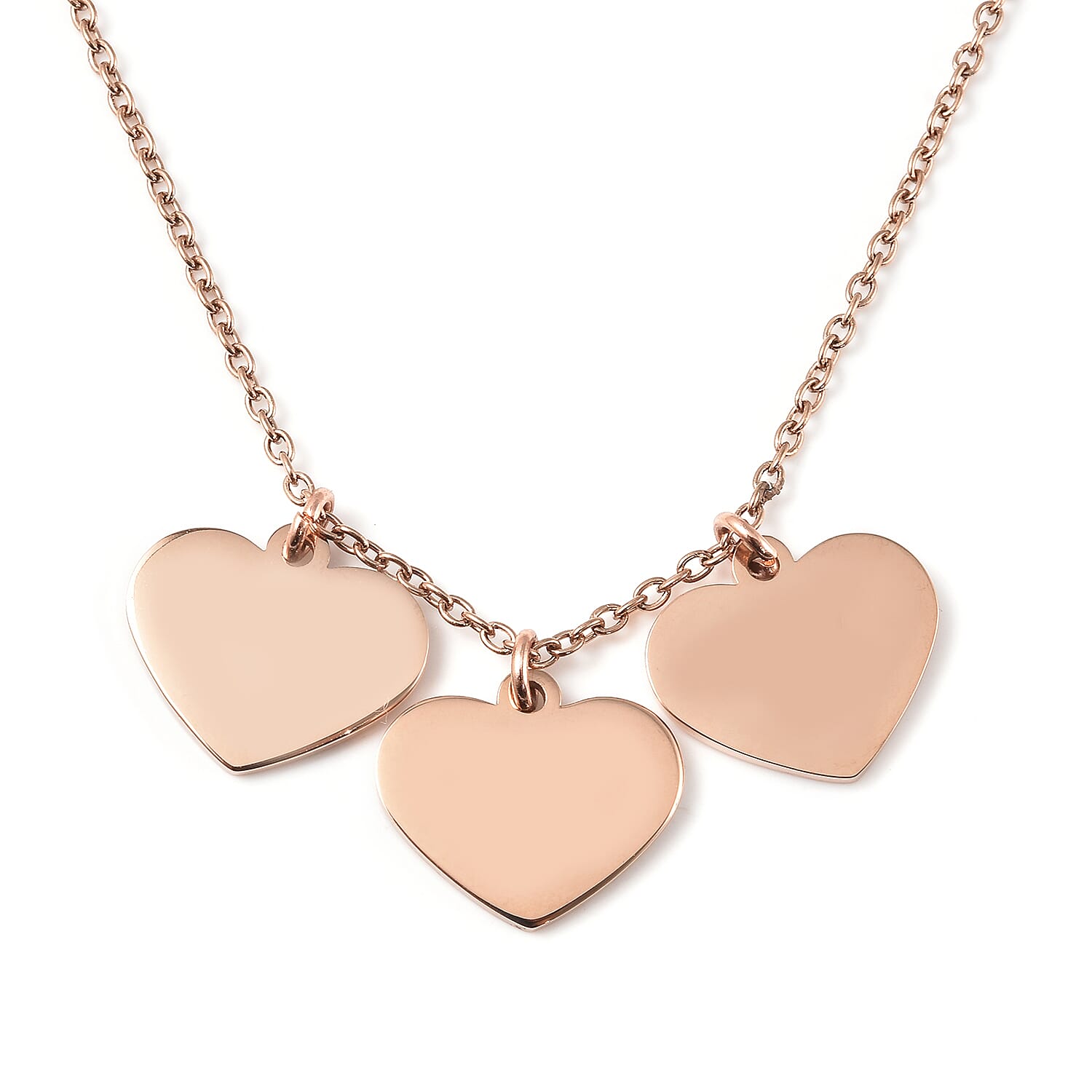 Heart Charm Necklace (Size - 20) in Rose Gold Tone