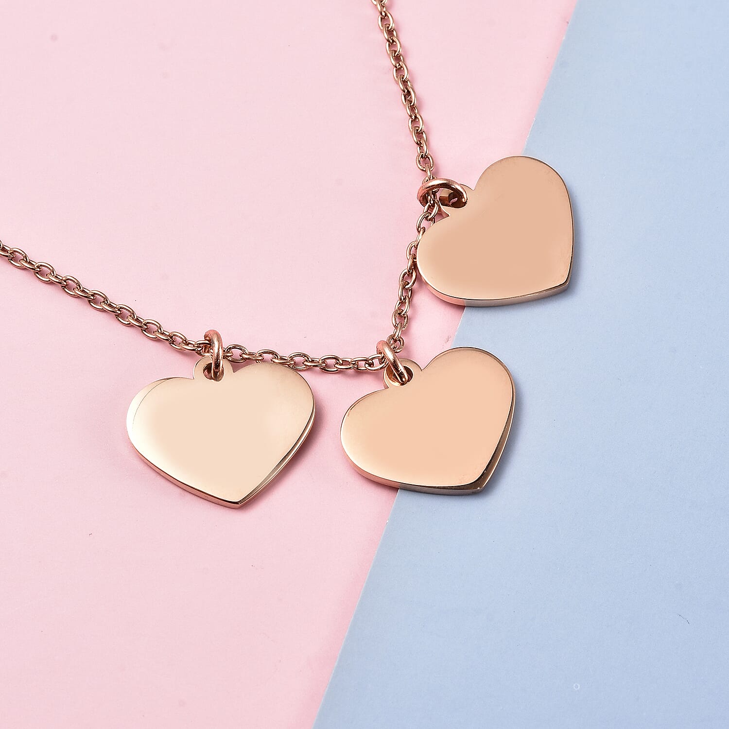 Heart Charm Necklace (Size - 20) in Rose Gold Tone