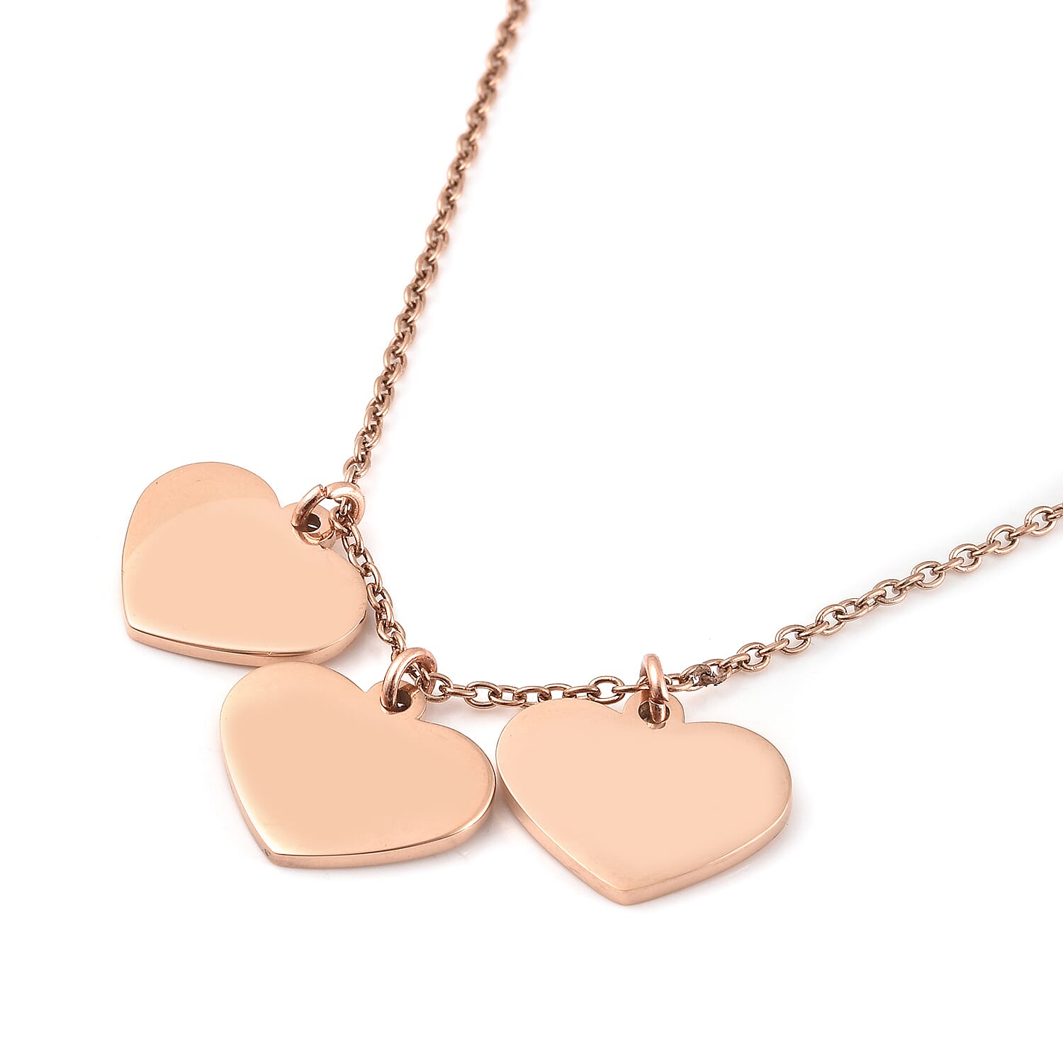 Heart Charm Necklace (Size - 20) in Rose Gold Tone