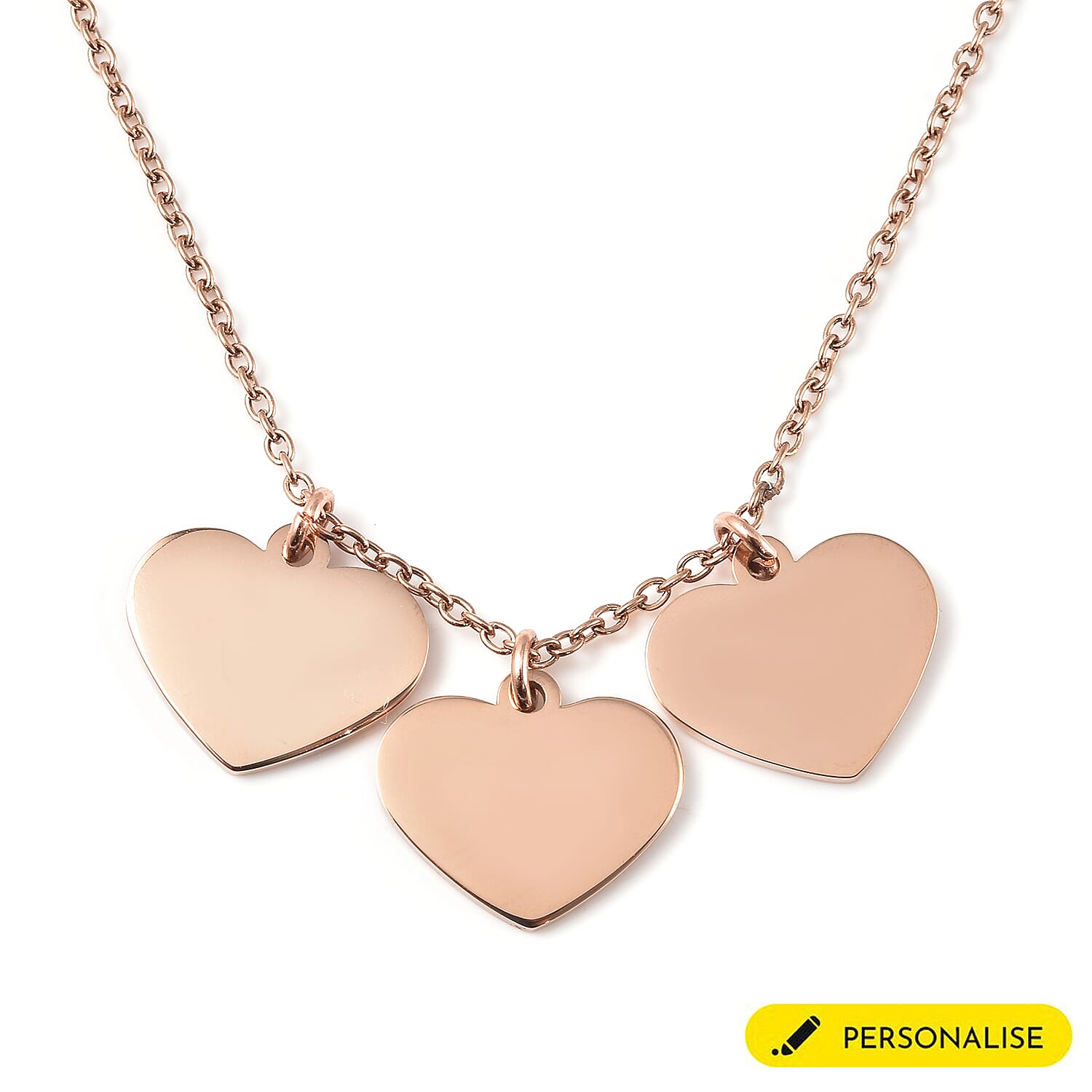 Heart Charm Necklace (Size - 20) in Rose Gold Tone