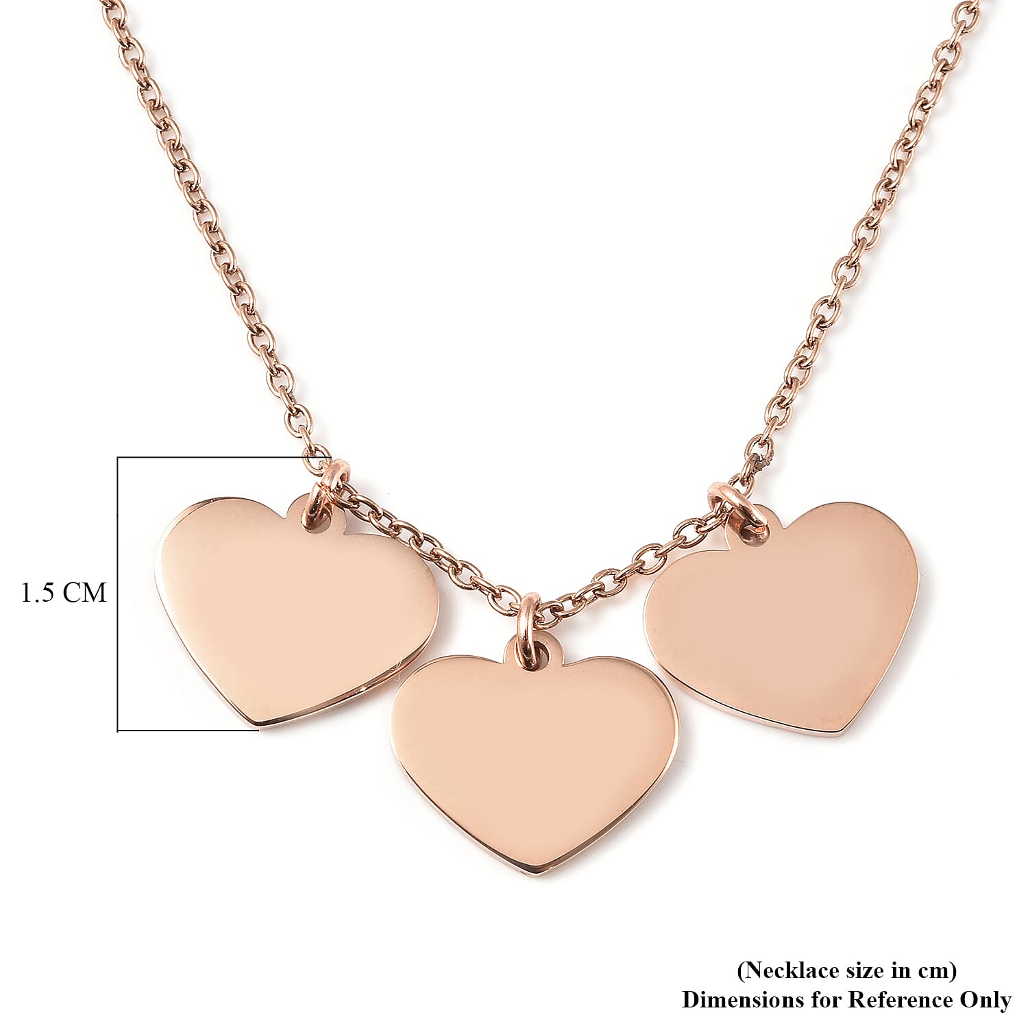 Heart Charm Necklace (Size - 20) in Rose Gold Tone