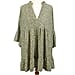 Nova of London V Front Smock Top (Size:M/L, Length - 75Cm) - Khaki