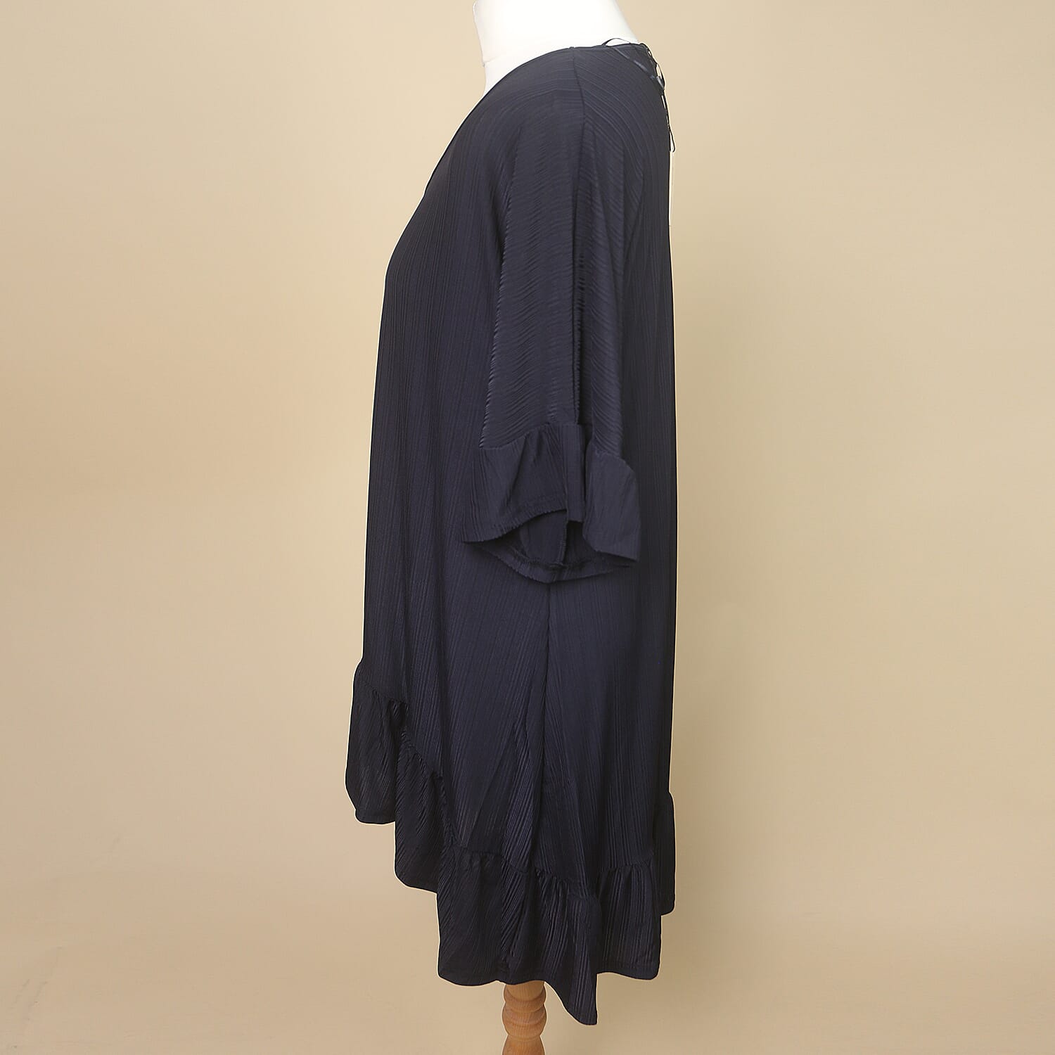 Nova of London High Low Tiered Hem Oversized Top (Size-S-M, Length - 92Cm) - Navy