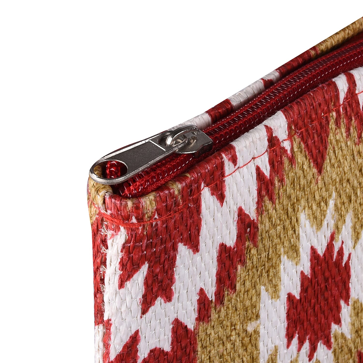 Red and Olive Green Aztec Print Design Shopper Style Bag