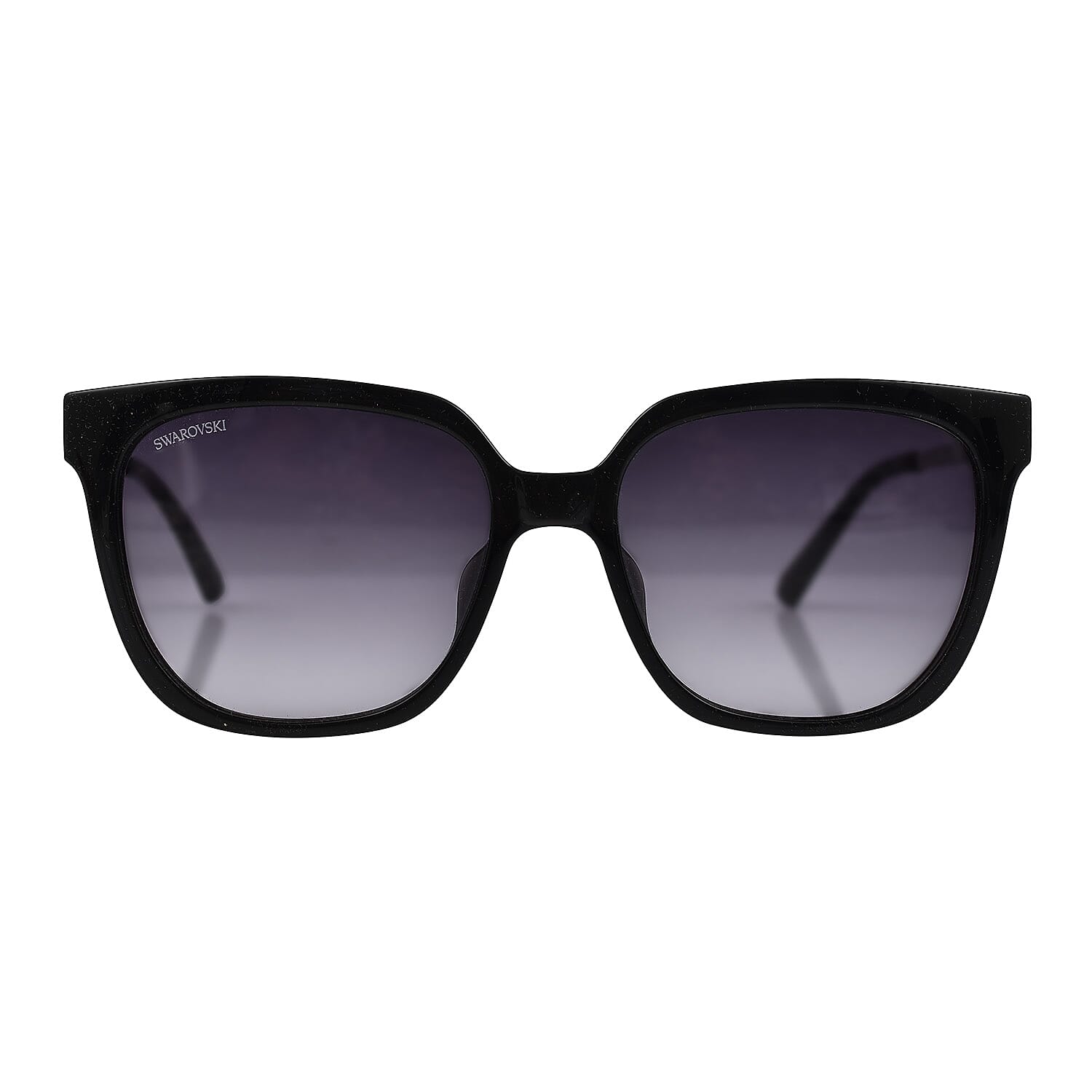 Womens Cat Eye Dark Grey Sunglasses With Grey Lenses And Silver Metal Temples