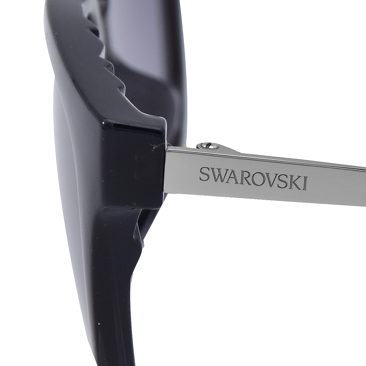 Womens Black Square Sunglasses With Metal Temples