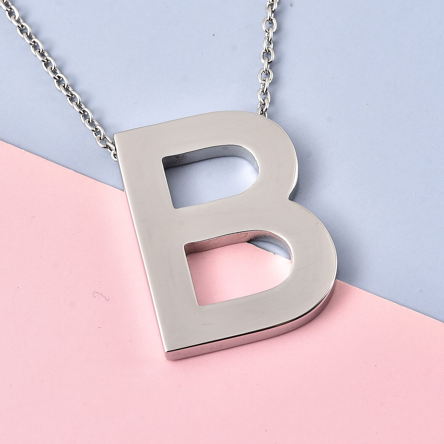 Initial B Necklace (Size - 20) in Stainless Steel
